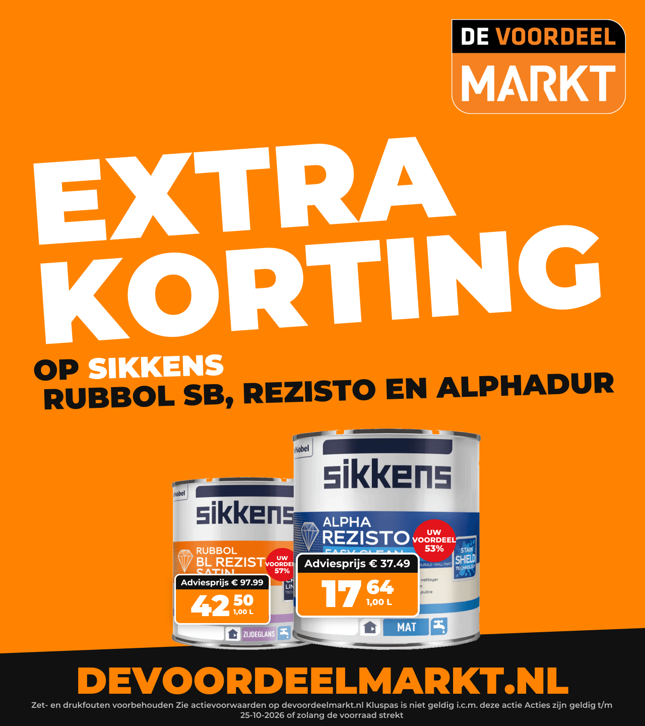 Herfst: Sikkens extra korting — Extra korting op Sikkens Rubbol SB, BL Rezisto Satin, Alpha Rezisto Easy Clean en Alphadur HD SF.