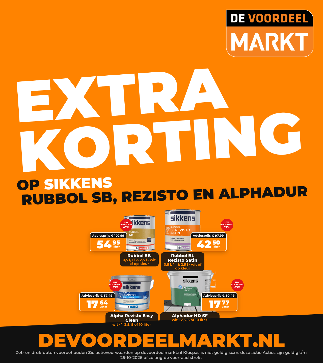 Herfst: Sikkens extra korting — Extra korting op Sikkens Rubbol SB, BL Rezisto Satin, Alpha Rezisto Easy Clean en Alphadur HD SF.