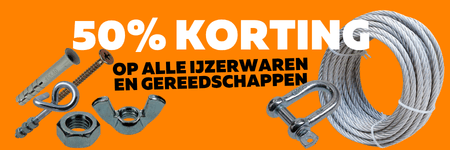 Alle gereedschap en ijzerwaren 50%